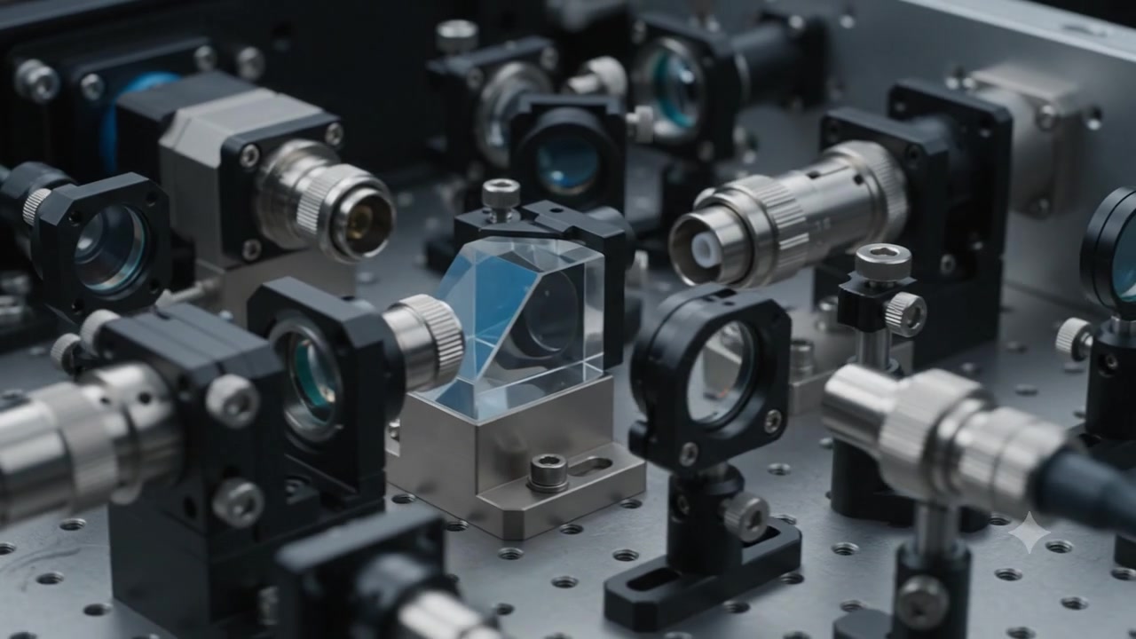 Tecnico reparando equipo laser con osciloscopio